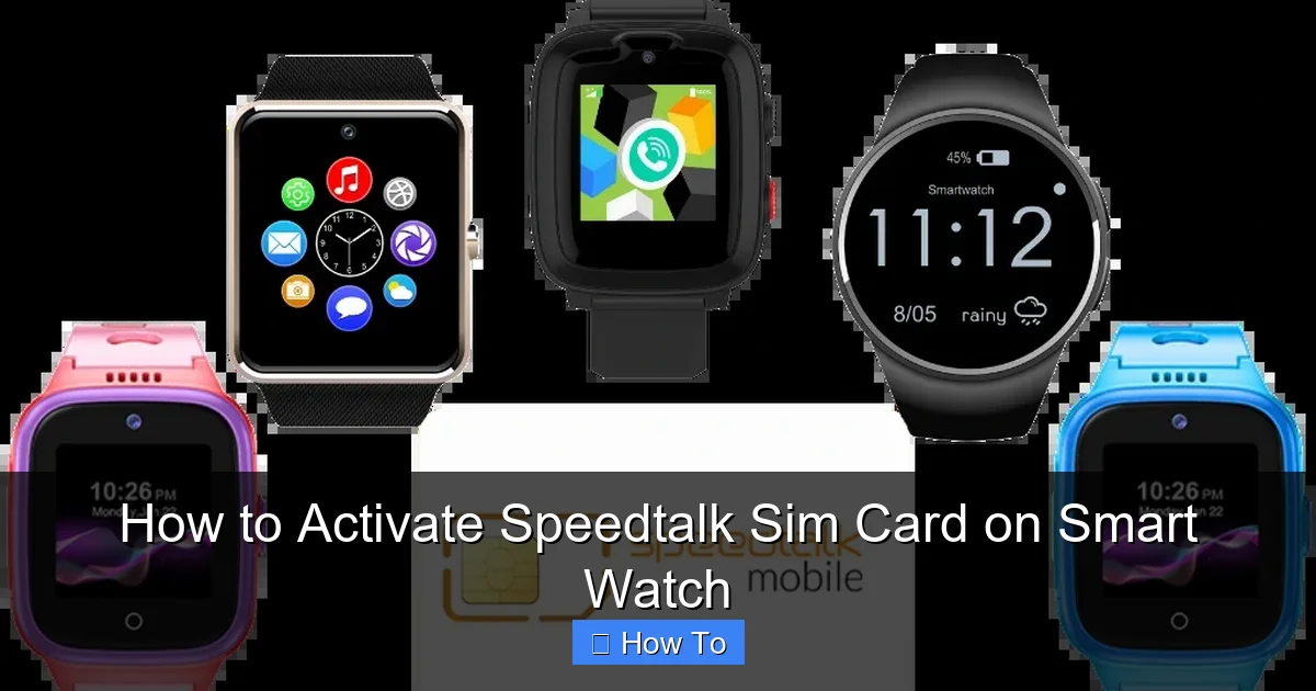 How to Activate Speedtalk Sim Card on Smart Watch