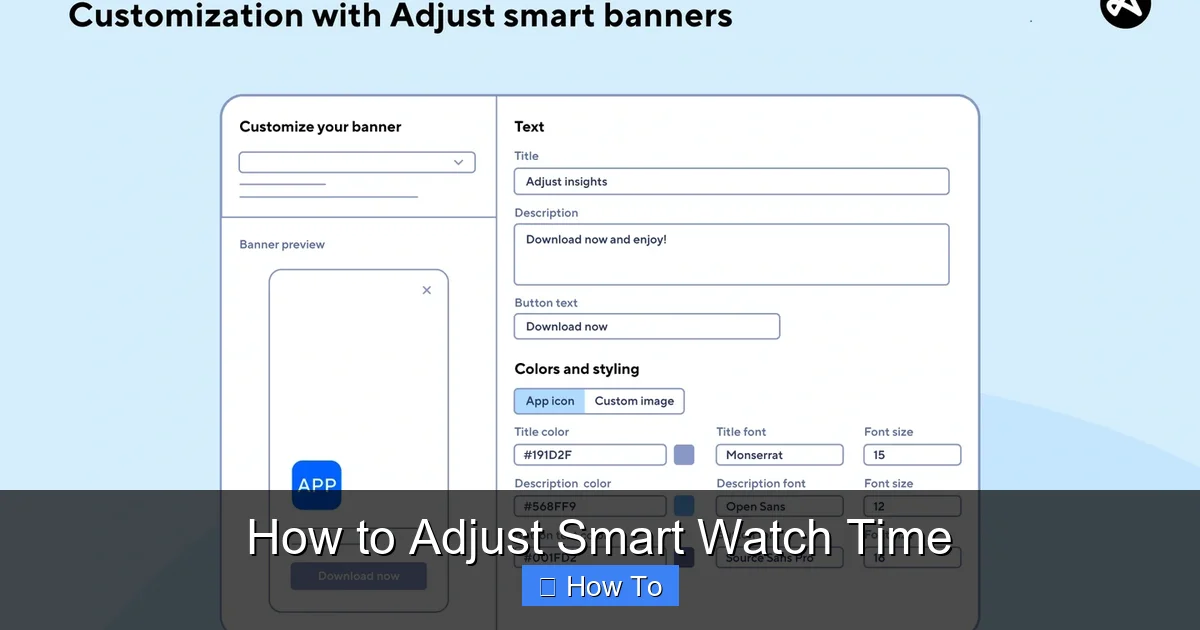 How to Adjust Smart Watch Time