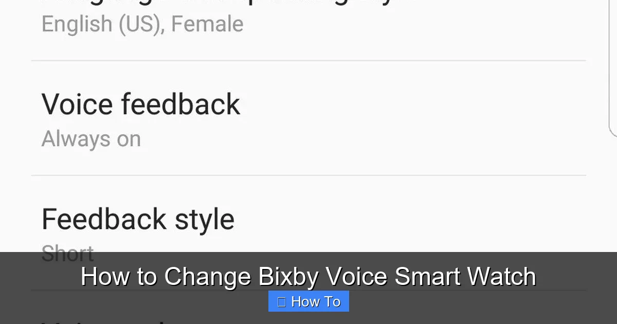 How to Change Bixby Voice Smart Watch