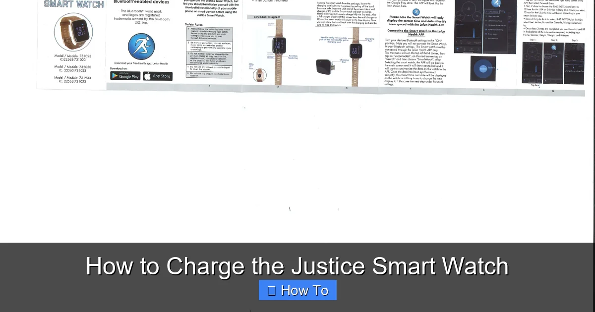 How to Charge the Justice Smart Watch