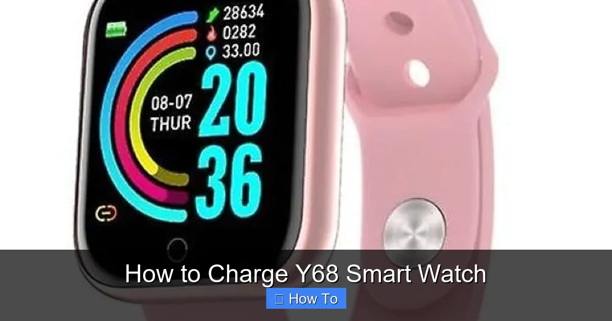 How to Charge Y68 Smart Watch