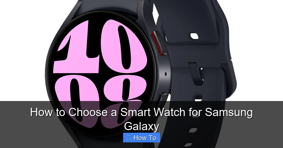 How to Choose a Smart Watch for Samsung Galaxy