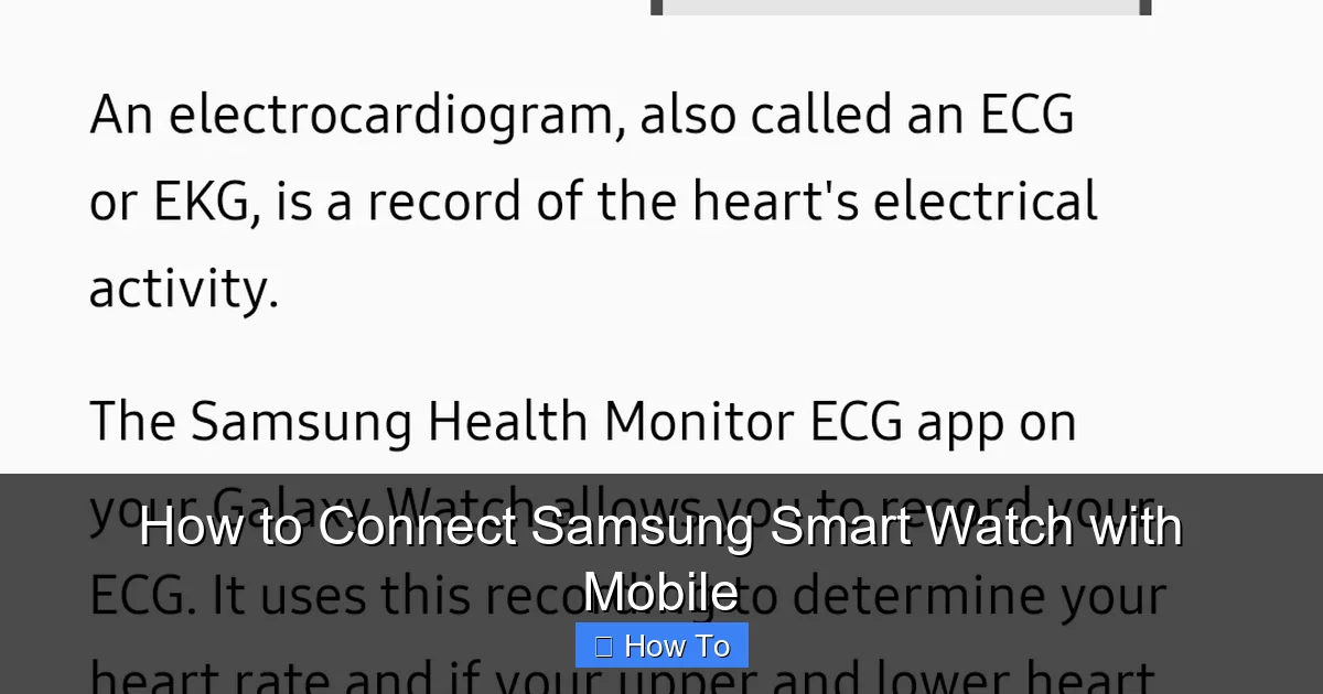 How to Connect Samsung Smart Watch with Mobile