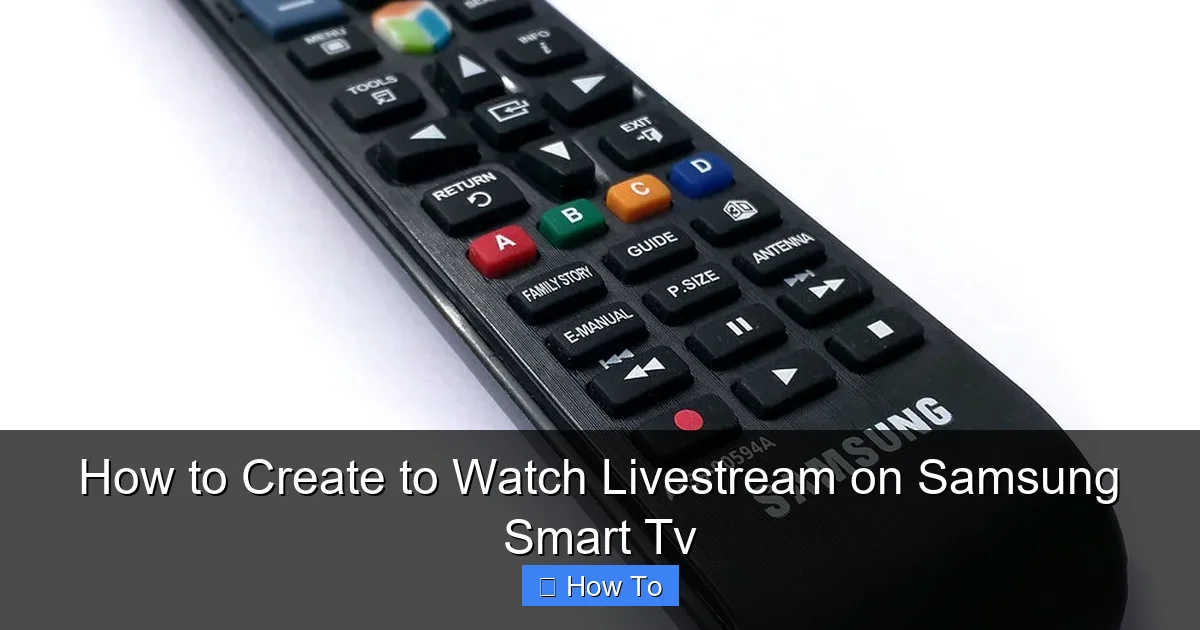 How to Create to Watch Livestream on Samsung Smart Tv