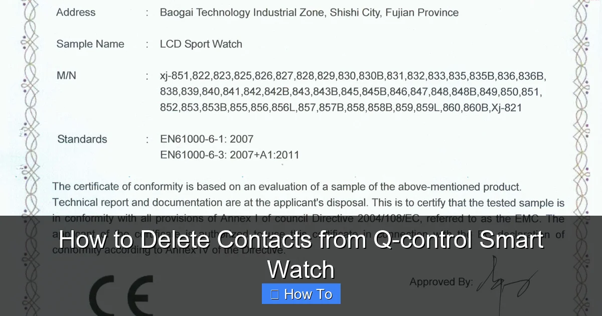 How to Delete Contacts from Q-control Smart Watch