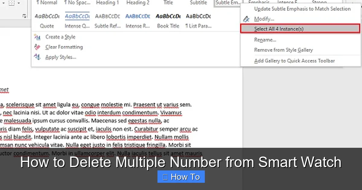 How to Delete Multiple Number from Smart Watch