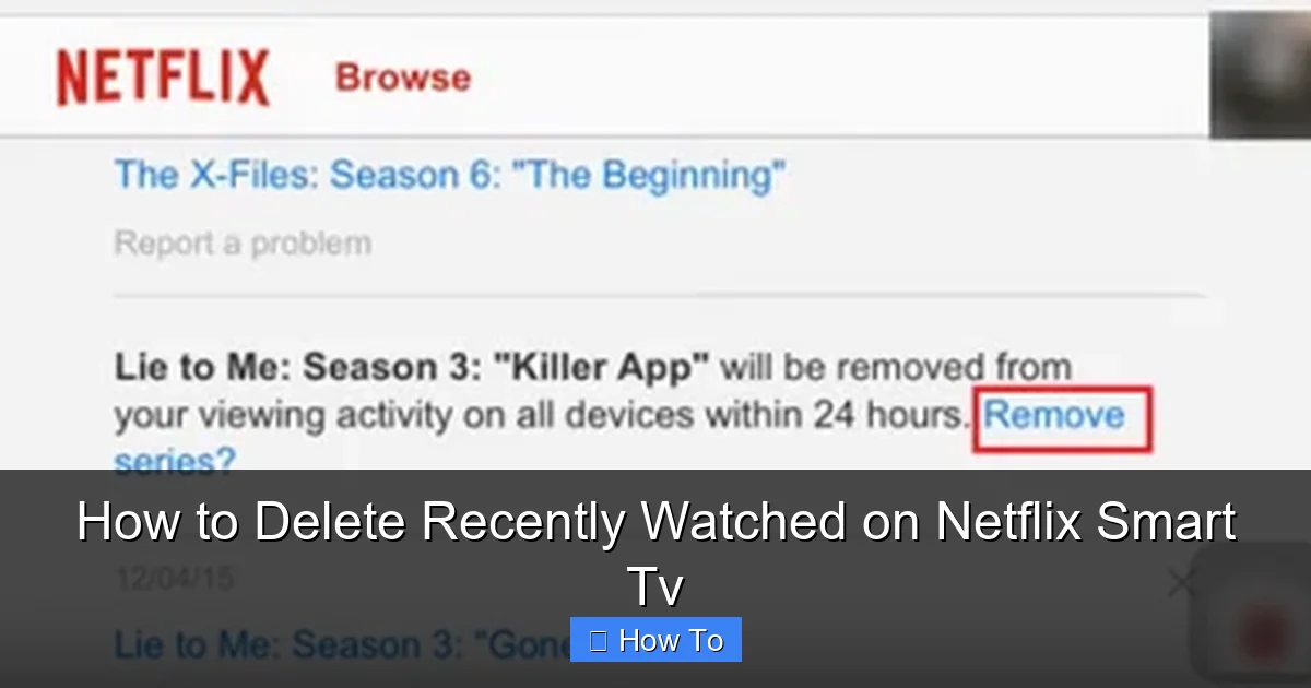 How to Delete Recently Watched on Netflix Smart Tv