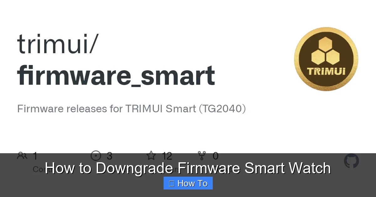 How to Downgrade Firmware Smart Watch