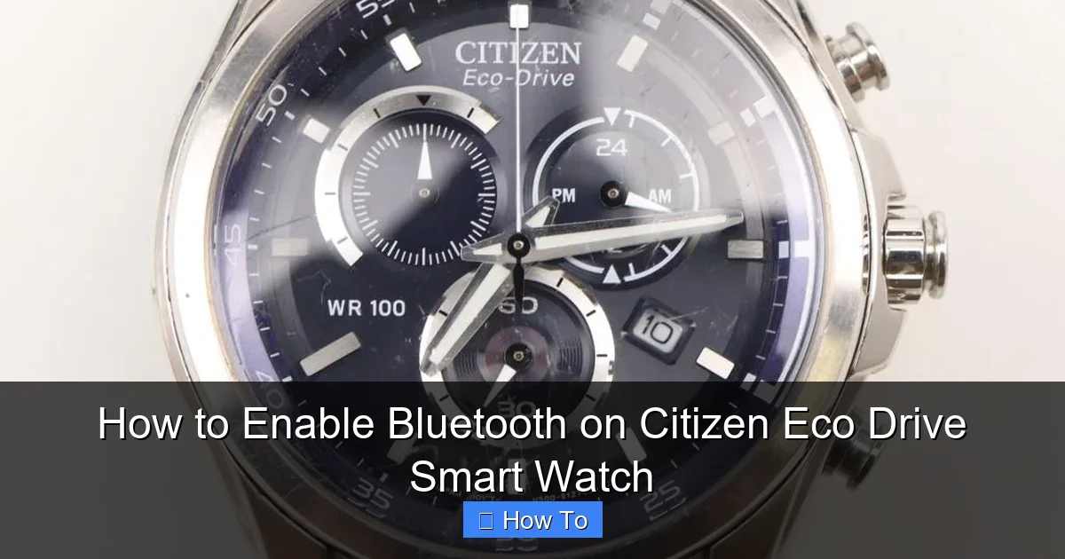 How to Enable Bluetooth on Citizen Eco Drive Smart Watch