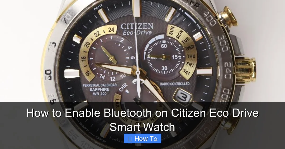 How to Enable Bluetooth on Citizen Eco Drive Smart Watch