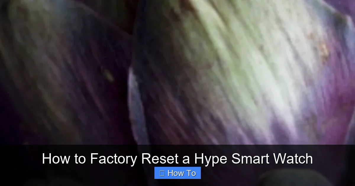 How to Factory Reset a Hype Smart Watch
