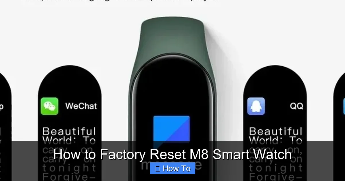 How to Factory Reset M8 Smart Watch