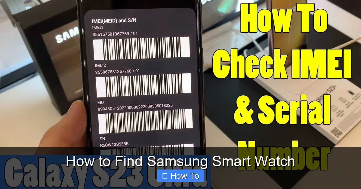 How to Find Samsung Smart Watch