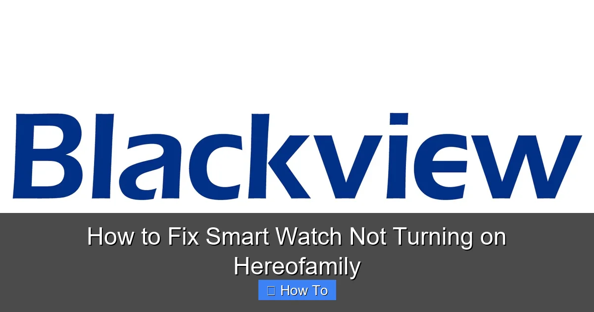 How to Fix Smart Watch Not Turning on Hereofamily