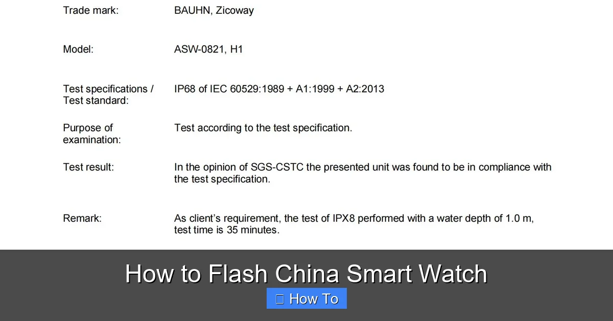 How to Flash China Smart Watch