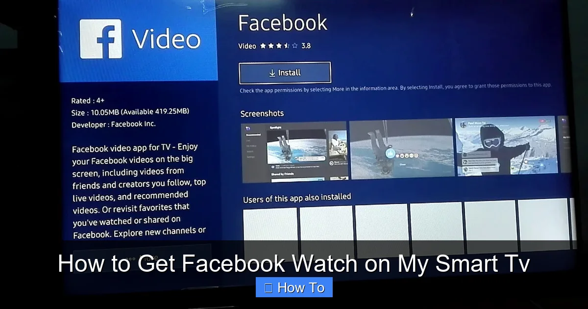 How to Get Facebook Watch on My Smart Tv