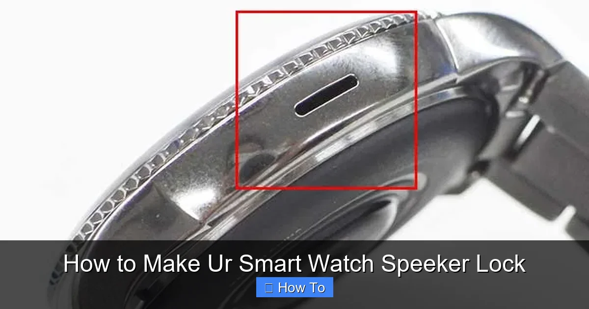 How to Make Ur Smart Watch Speeker Lock