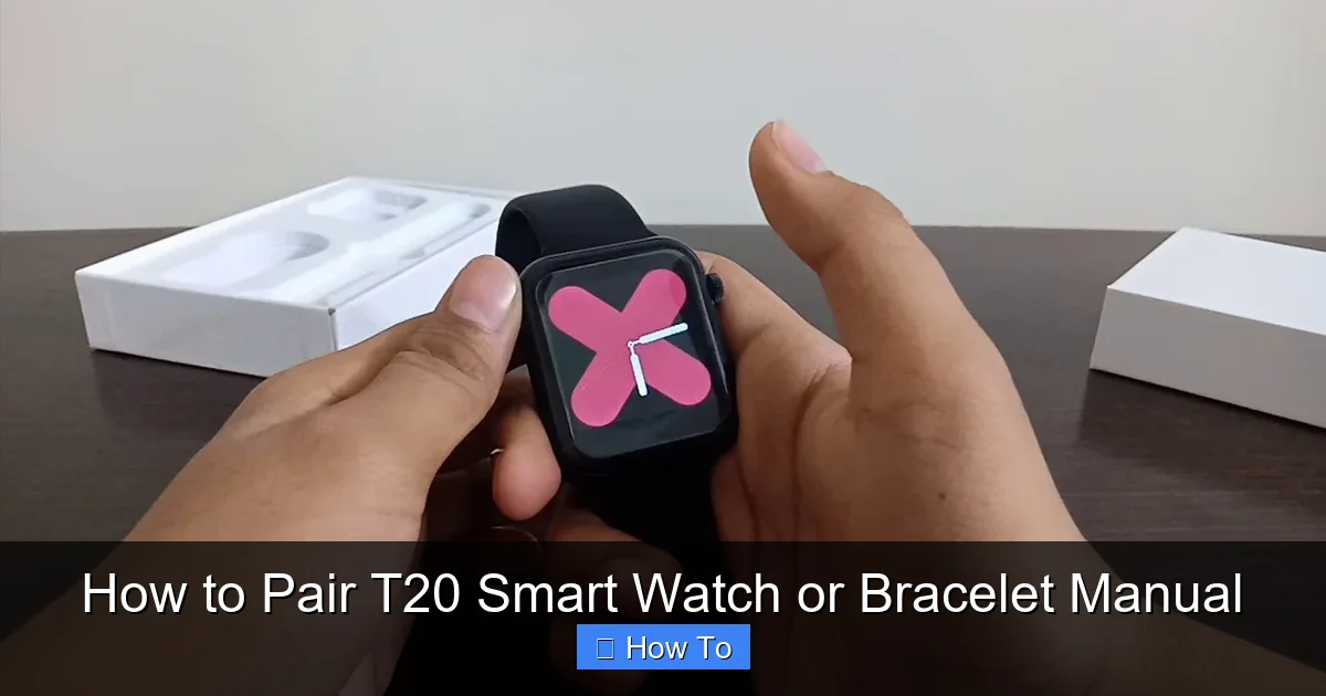 How to Pair T20 Smart Watch or Bracelet Manual