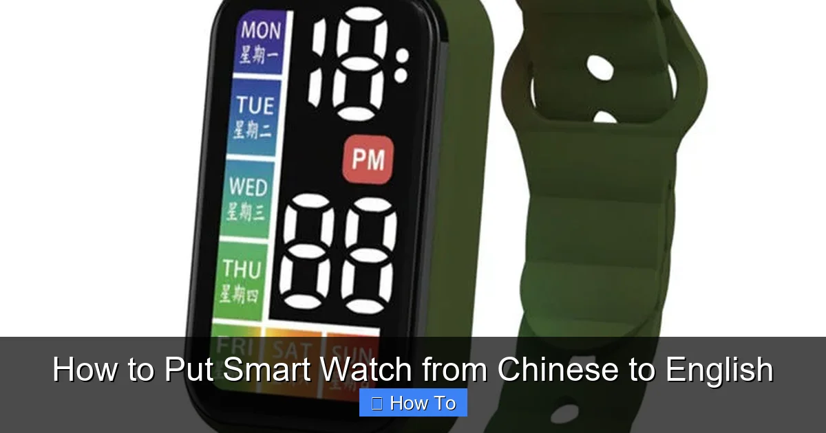 How to Put Smart Watch from Chinese to English
