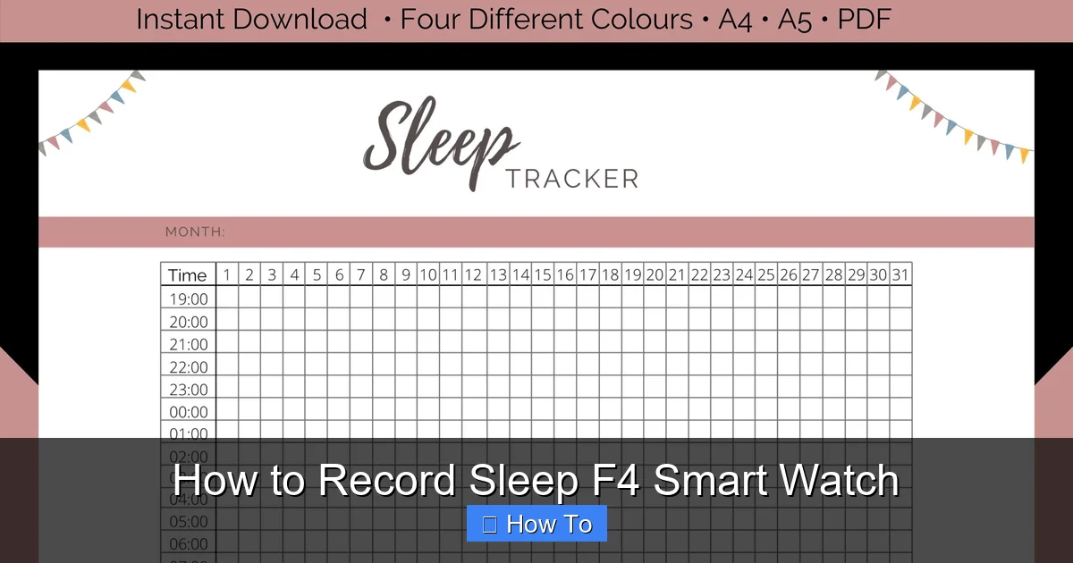 How to Record Sleep F4 Smart Watch