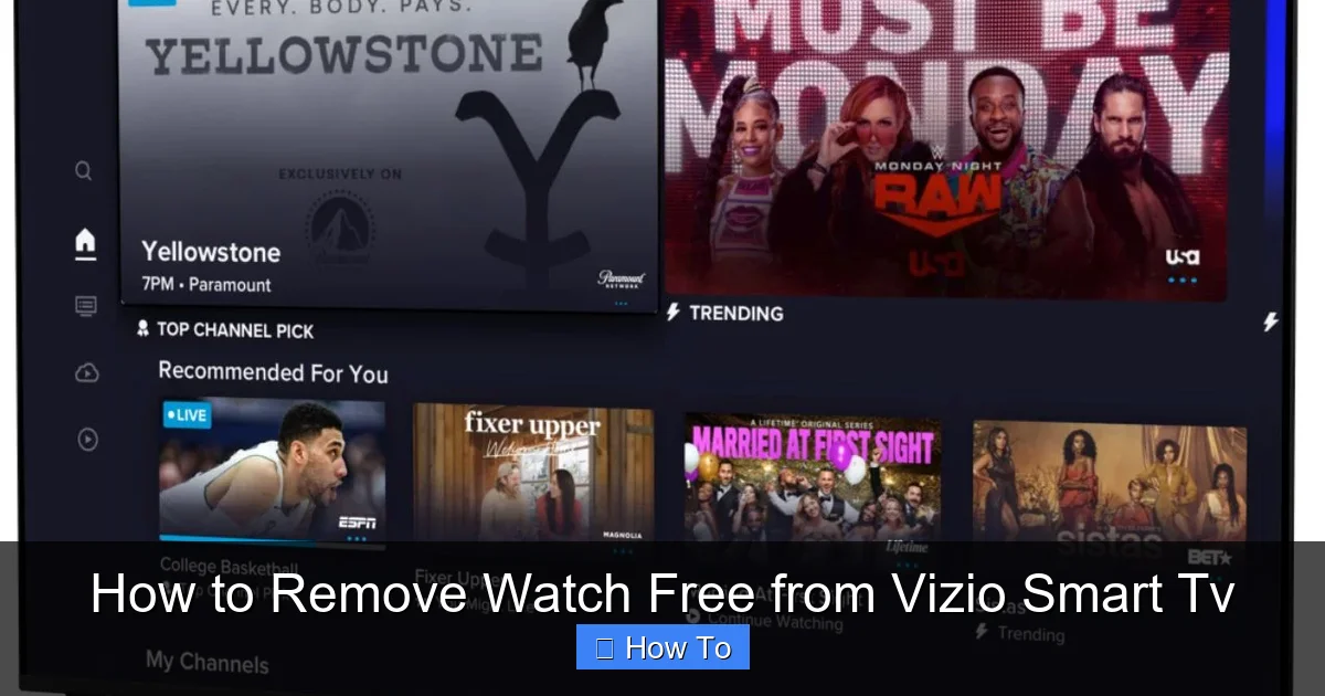 How to Remove Watch Free from Vizio Smart Tv