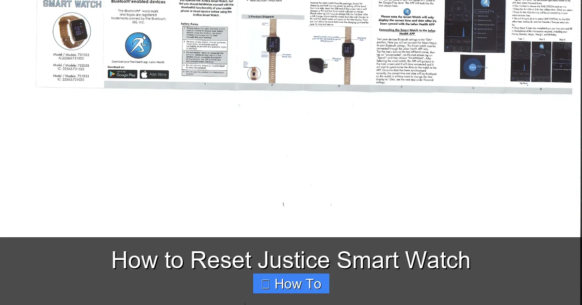 How to Reset Justice Smart Watch