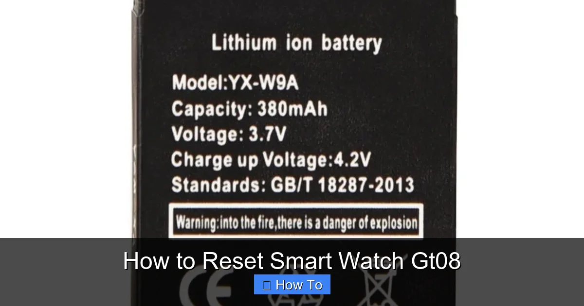 How to Reset Smart Watch Gt08