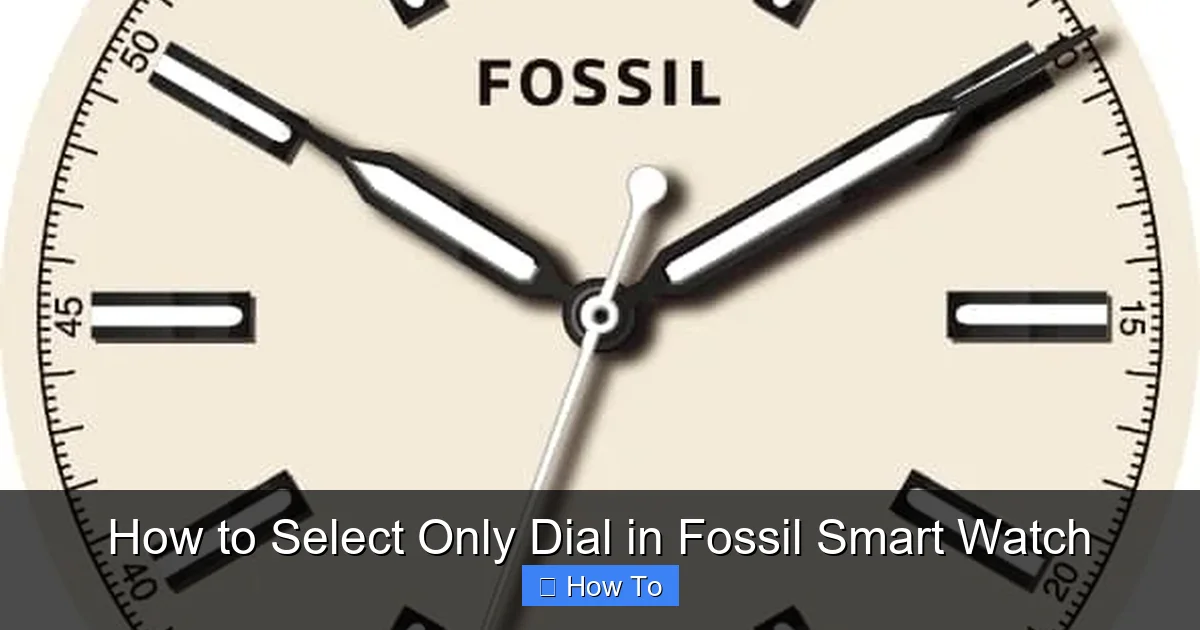 How to Select Only Dial in Fossil Smart Watch