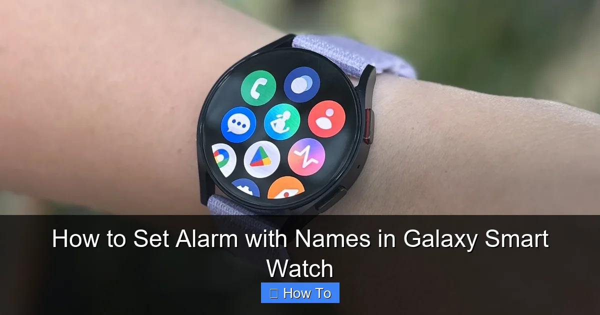 How to Set Alarm with Names in Galaxy Smart Watch