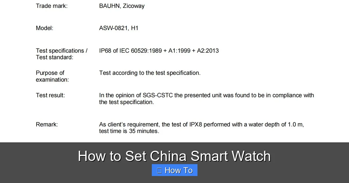 How to Set China Smart Watch